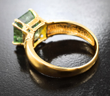 Золотое кольцо с крупным "неоновым" полихромным турмалином 5,28 карата и бриллиантами