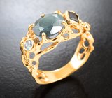 Золотое кольцо с насыщенными уральскими александритами 2,61 карата и бриллиантами