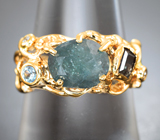 Золотое кольцо с насыщенными уральскими александритами 2,61 карата и бриллиантами