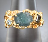 Золотое кольцо с насыщенными уральскими александритами 2,61 карата и бриллиантами