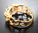 Золотое кольцо с насыщенными уральскими александритами 2,61 карата и бриллиантами