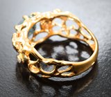 Золотое кольцо с насыщенными уральскими александритами 2,61 карата и бриллиантами