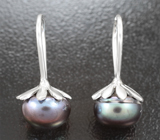 Подвесы для серег с цветным морским жемчугом 5,18 карата Серебро 925