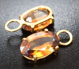 Подвесы для серег с крупными золотисто-желтыми цирконами 11,38 карата