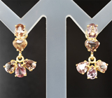 Серьги с гранатами со сменой цвета 4,9 карата Серебро 925