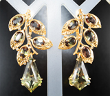 Серьги с диаспорами 15,11 карата, андалузитами 7,02 карата и бриллиантами Золото