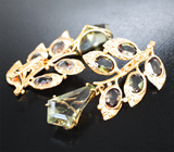 Серьги с диаспорами 15,11 карата, андалузитами 7,02 карата и бриллиантами Золото