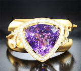 Браслет с чистейшим уругвайским аметистом 64,47 карата и бесцветными цирконами Серебро 925