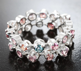 Кольцо с разноцветными шпинелями 3,55 карата Серебро 925