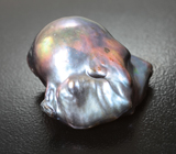 Крупная черная морская жемчужина барокко 55,83 карата! Титановый люстр 