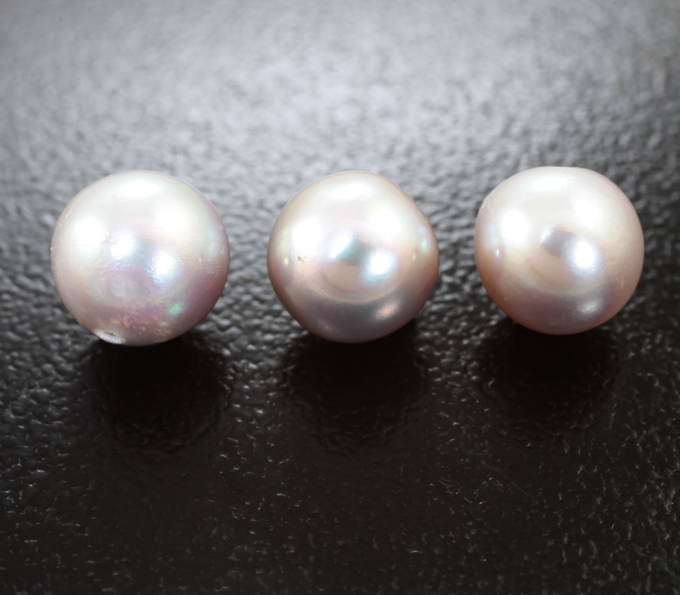 Набор из 3 серебристых морских жемчужин 7,65 карата! Натуральный цвет