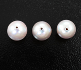 Набор из 3 серебристых морских жемчужин 7,65 карата! Натуральный цвет 