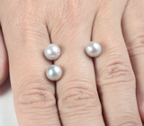 Набор из 3 серебристых морских жемчужин 7,65 карата! Натуральный цвет 