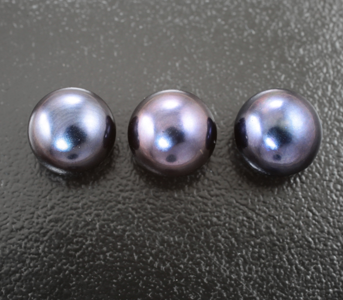 Набор из 3 черных морских жемчужин 13,28 карата