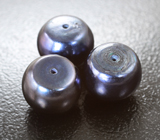 Набор из 3 черных морских жемчужин 13,28 карата 