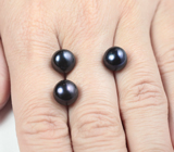 Набор из 3 черных морских жемчужин 13,28 карата 