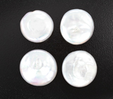 Набор из 4 серебристых жемчужин барокко 39,21 карата 