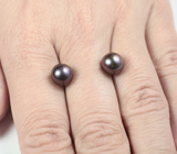 Пара пурпурных морских жемчужин 7,6 карата! Натуральный цвет 