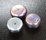 Набор из 3 черных морских жемчужин 7,95 карата 