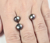 Набор из 3 черных морских жемчужин 7,95 карата 