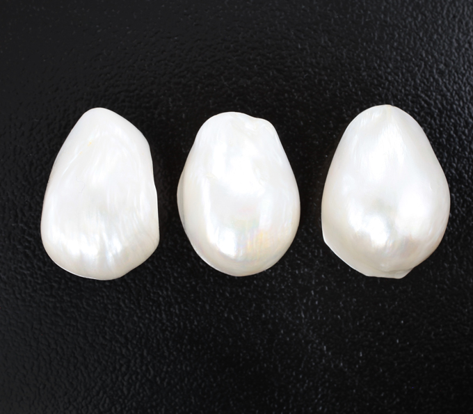 Набор из 3 кремово-белых жемчужин барокко 47,08 карата