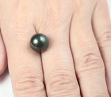 Черная морская жемчужина 9,72 карата! Титановый люстр 