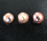 Набор из 3 золотисто-кофейных морских жемчужин 9,18 карата! Натуральный цвет 