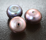 Набор из 3 золотисто-кофейных морских жемчужин 9,18 карата! Натуральный цвет 