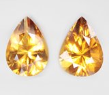 Крупная пара цитринов превосходной огранки 26,17 карата 