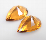 Крупная пара цитринов превосходной огранки 26,17 карата 