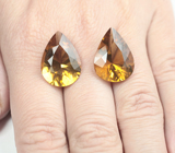 Крупная пара цитринов превосходной огранки 26,17 карата 