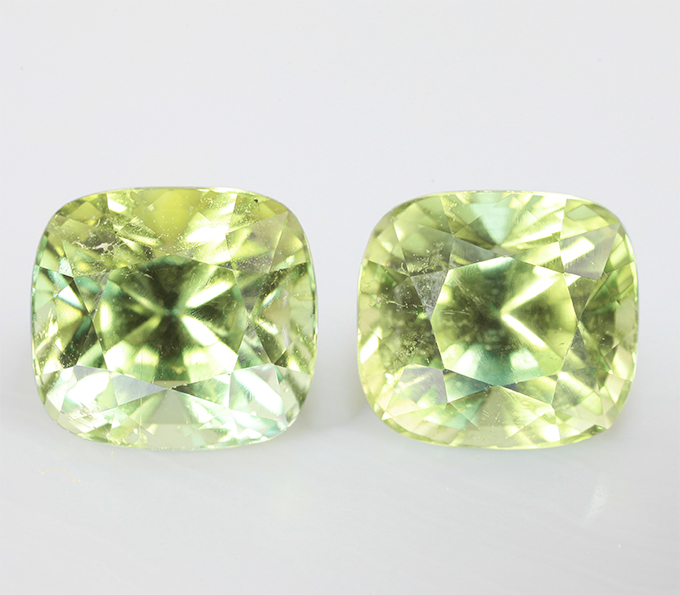 Open color grade! Пара желтовато-зеленых турмалинов 6,49 карата