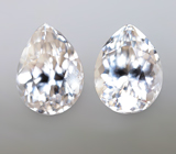 Пара бесцветных цирконов высокой чистоты 3,53 карата 