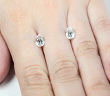 Пара бесцветных цирконов высокой чистоты 3,53 карата 