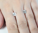 Пара бесцветных цирконов высокой чистоты 3,47 карата 