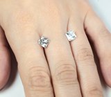 Пара чистейших бесцветных цирконов 3,95 карата