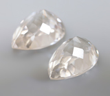 Пара бесцветных цирконов высокой чистоты 5,06 карата 