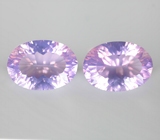 Пара чистейших лавандовых аметистов 12,21 карата 