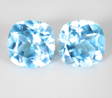 Пара чистейших голубых топазов 16,15 карата 