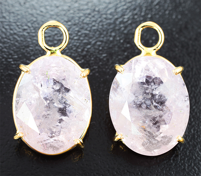 Подвесы для серег с крупными морганитами 17,48 карата