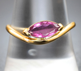 Золотое кольцо с насыщенным неоново-розовым турмалином 0,63 карата Золото