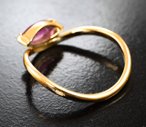 Золотое кольцо с насыщенным неоново-розовым турмалином 0,63 карата Золото