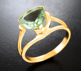 Золотое кольцо с неоново-зеленым турмалином open color grade 2,14 карата Золото