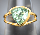 Золотое кольцо с неоново-зеленым турмалином open color grade 2,14 карата Золото