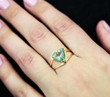 Золотое кольцо с неоново-зеленым турмалином open color grade 2,14 карата