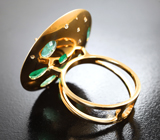 Золотое кольцо с яркими уральскими изумрудами различных форм и огранок 5,5 карата, и бриллиантами Золото