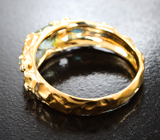 Текстурированное золотое кольцо с уральскими александритами высокой чистоты 1,32 карата и бриллиантами Золото