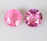 Пара "неоновых" розовых шпинелей 0,28 карата