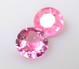 Пара "неоновых" розовых шпинелей 0,28 карата 