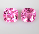 Топовый цвет! Пара "неоновых" розовых шпинелей 0,82 карата 